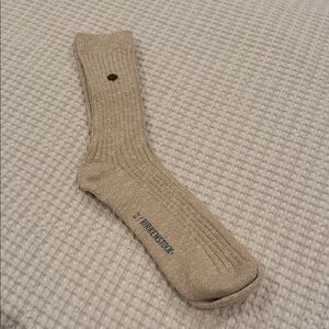 Birkenstock Beige Ribbed Casual Socks